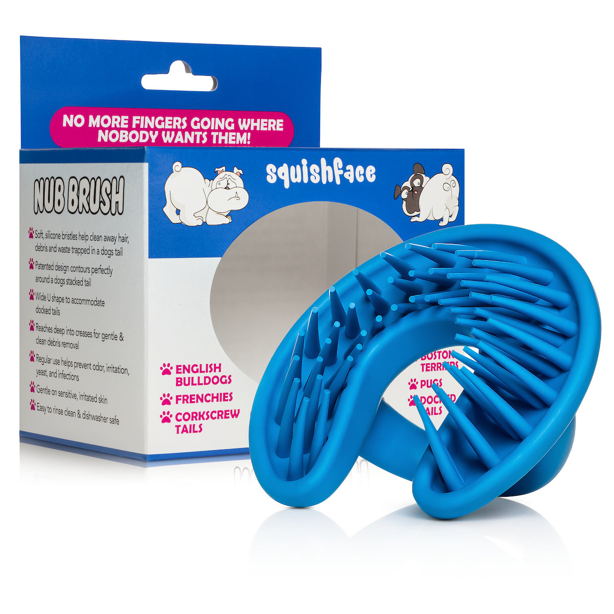 Squishface Nub Brush – Corkscrew Tail Cleaning Brush for Dogs -- Wholesale